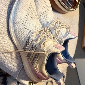 Adidas Ultra Boost Women's Cream and Purple Sneakers